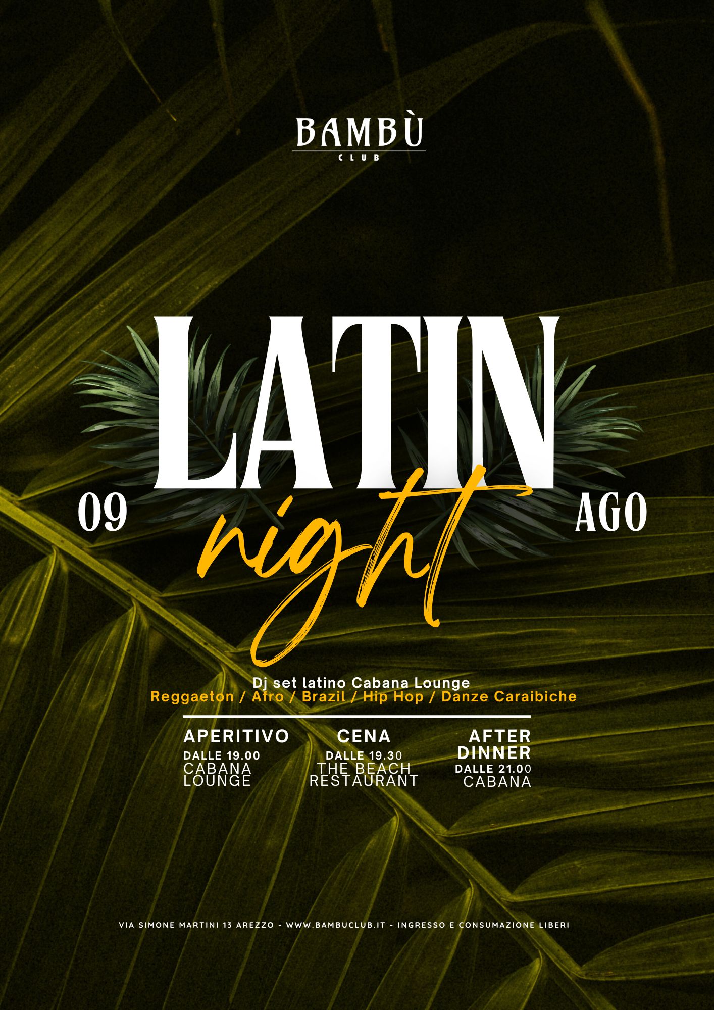 CABANA - LATIN NIGHT - 9 AGOSTO