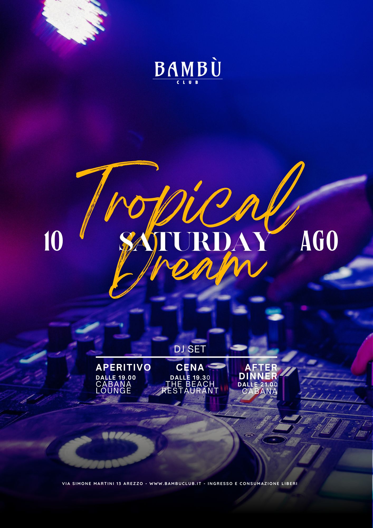 CABANA- TROPICAL DREAM - 10 AGOSTO