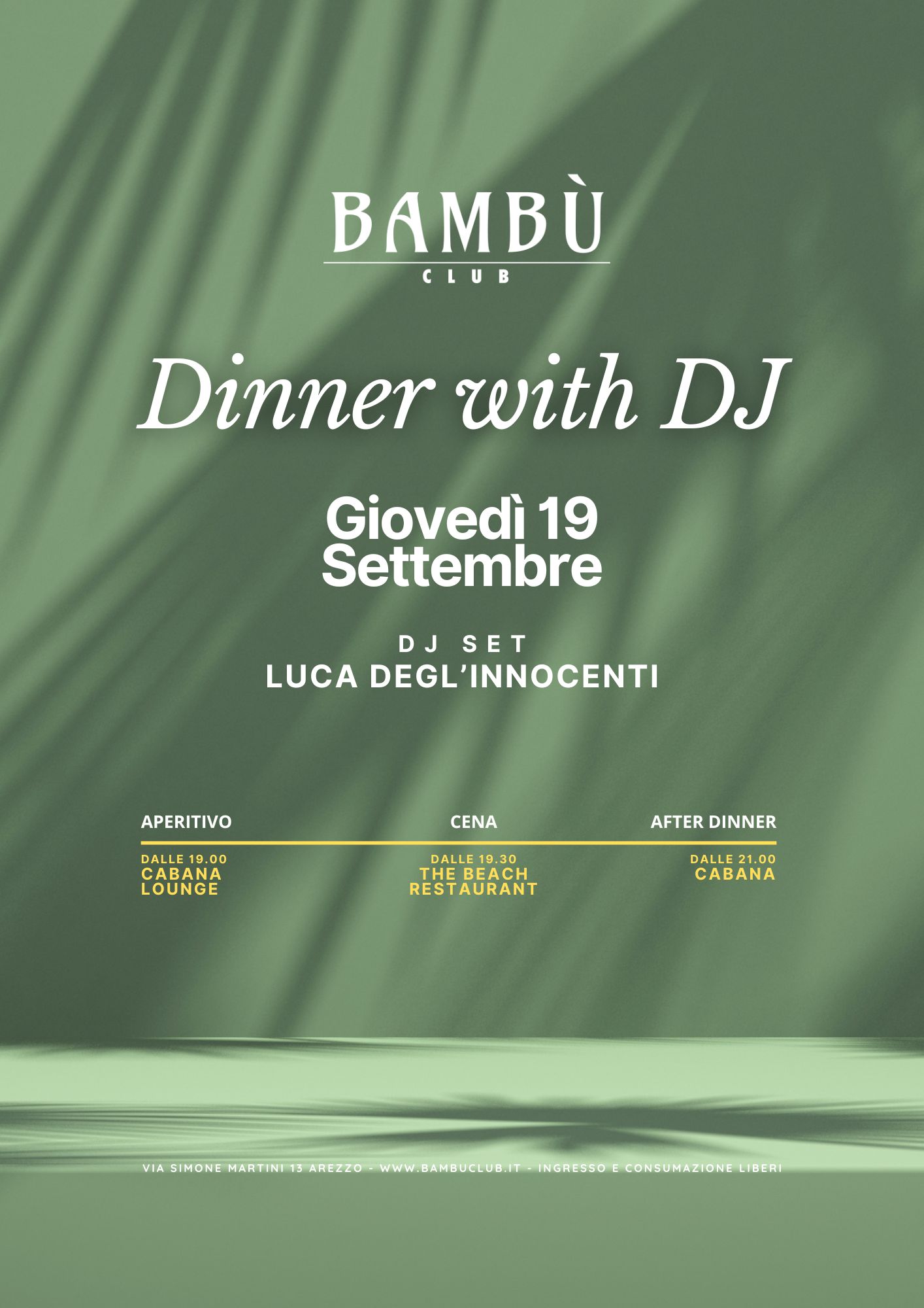 THE FOREST - DINNER WITH DJ - 19 SETTEMBRE