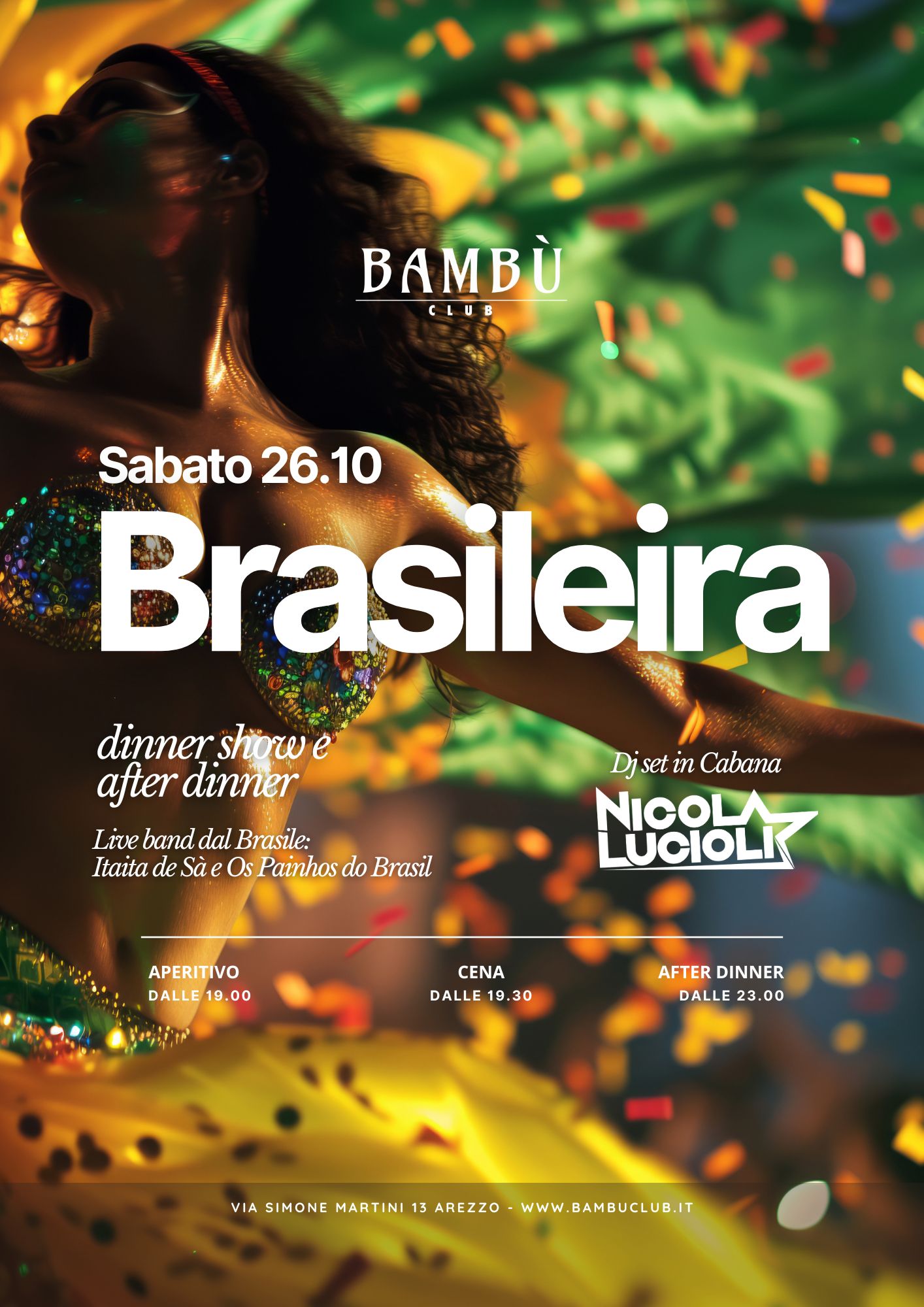 BRASILEIRA DINNER SHOW E AFTER DINNER- SATURDAY, OCTOBER 26th